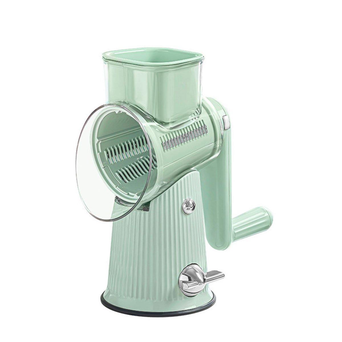 Kitchen Utensils: Multifunctional Vegetable Cutter Drum Slicer Kitchen Hand Cranked Grater Tool - White