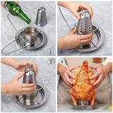 BBQs & Accessories: Stainless Steel Chicken Grill Outdoor BBQ Roaster Rack Portable Multi Functional