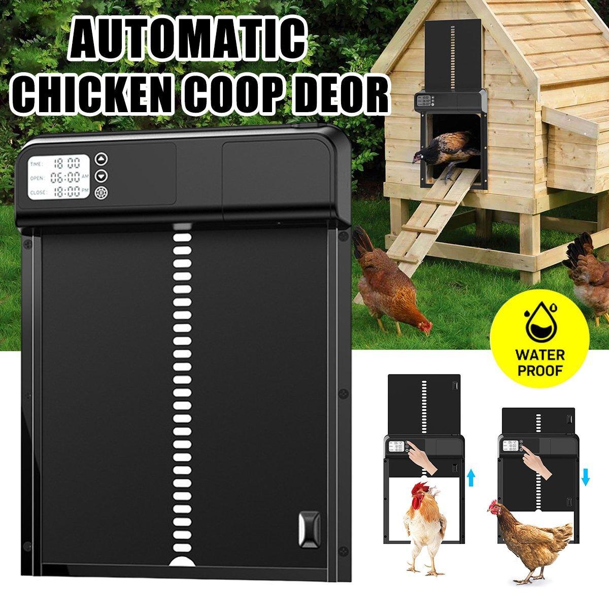 Coop & Hutch Accessories: Automatic Induction Electric Stainless Steel Coop Door Intelligent Timer Control