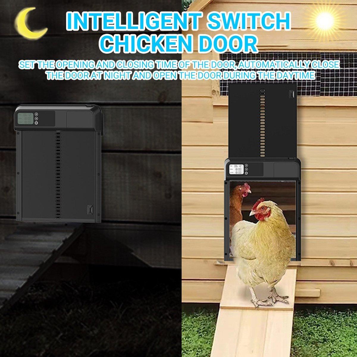 Coop & Hutch Accessories: Automatic Induction Electric Stainless Steel Coop Door Intelligent Timer Control