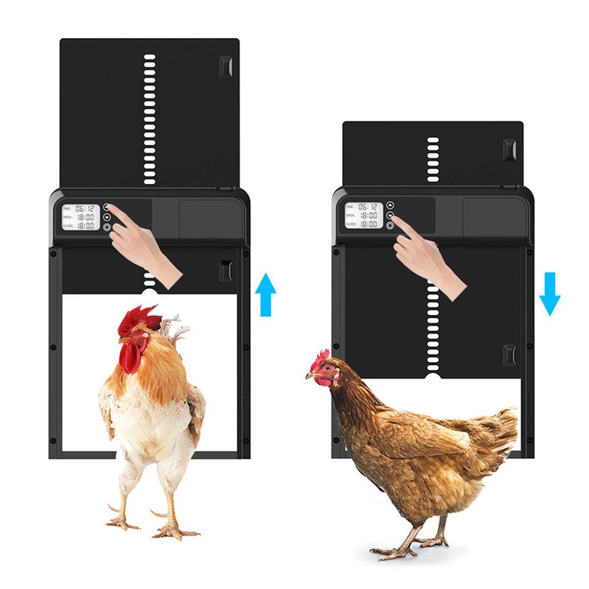Coop & Hutch Accessories: Automatic Induction Electric Stainless Steel Coop Door Intelligent Timer Control