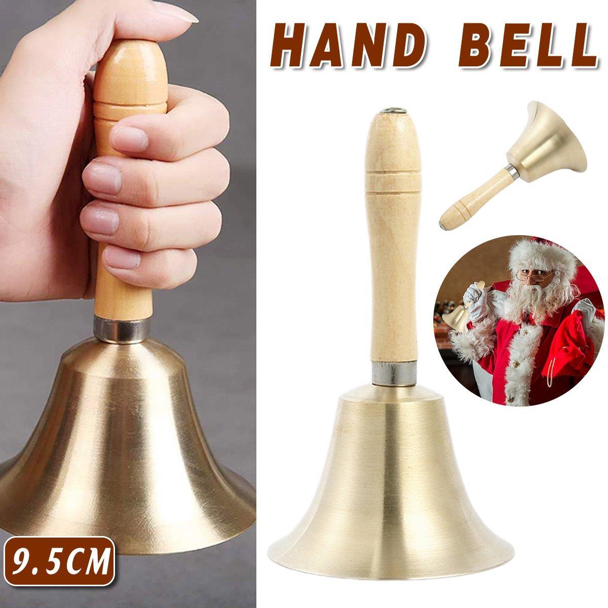 Dog Toys: Wooden Handle Hand Bells Christmas Pet Bells Classroom Call Rattles Party Bell
