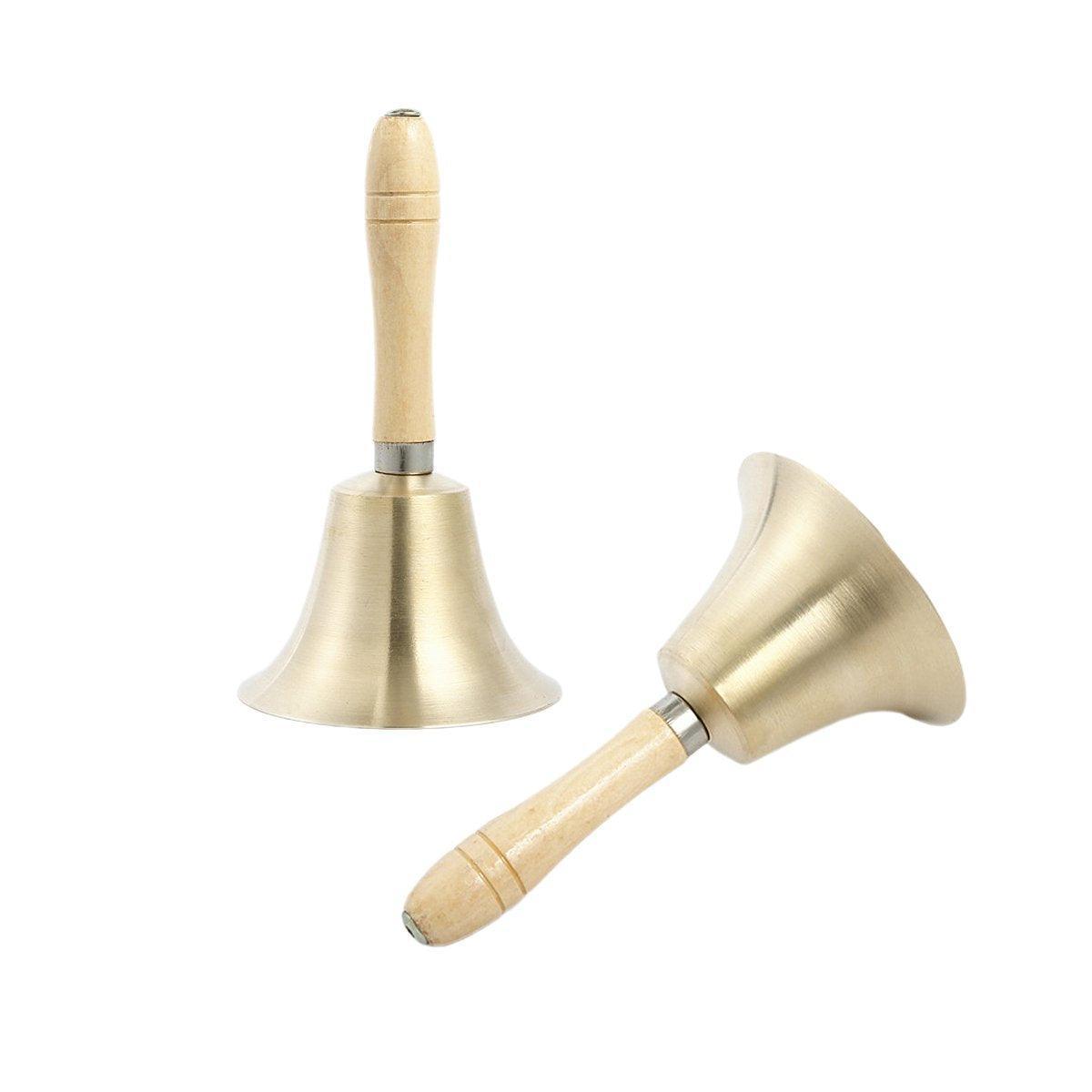 Dog Toys: Wooden Handle Hand Bells Christmas Pet Bells Classroom Call Rattles Party Bell