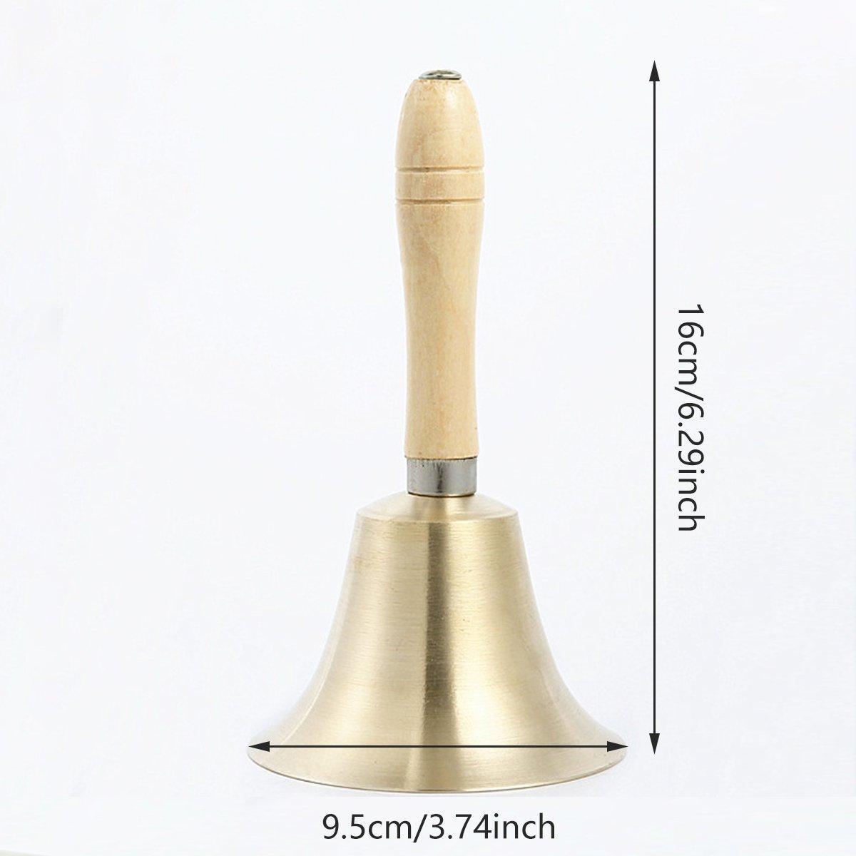 Dog Toys: Wooden Handle Hand Bells Christmas Pet Bells Classroom Call Rattles Party Bell