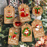 Food Storage: 50PCS Christmas Kraft Paper Gift Tags Vintage Holiday Party Card Packaging Decor - 5