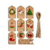 Food Storage: 50PCS Christmas Kraft Paper Gift Tags Vintage Holiday Party Card Packaging Decor - 5
