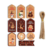 Food Storage: 50PCS Christmas Kraft Paper Gift Tags Vintage Holiday Party Card Packaging Decor - 5