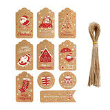 Food Storage: 50PCS Christmas Kraft Paper Gift Tags Vintage Holiday Party Card Packaging Decor - 5