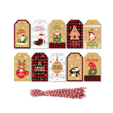 Food Storage: 50PCS Christmas Kraft Paper Gift Tags Vintage Holiday Party Card Packaging Decor - 5