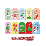 Food Storage: 50PCS Christmas Kraft Paper Gift Tags Vintage Holiday Party Card Packaging Decor - 5