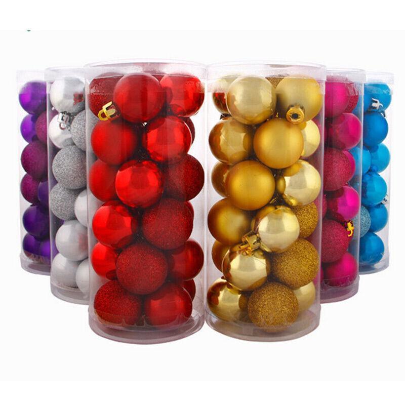 Christmas Decorations: 24Pcs/Pack Christmas Tree Xmas Balls Decorations Baubles Party Wedding Ornament - Dark Blue