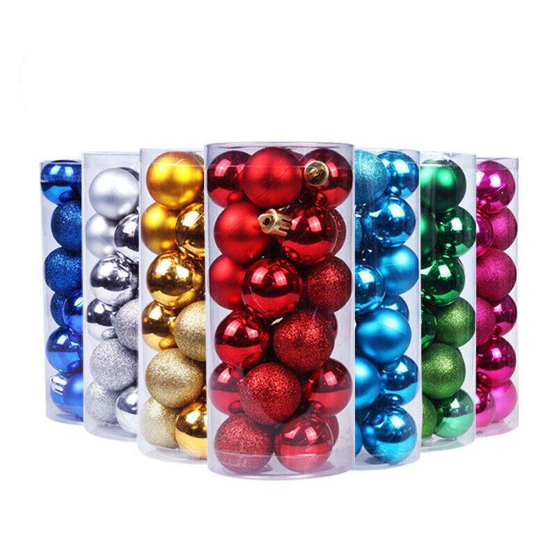 Christmas Decorations: 24Pcs/Pack Christmas Tree Xmas Balls Decorations Baubles Party Wedding Ornament - Dark Blue