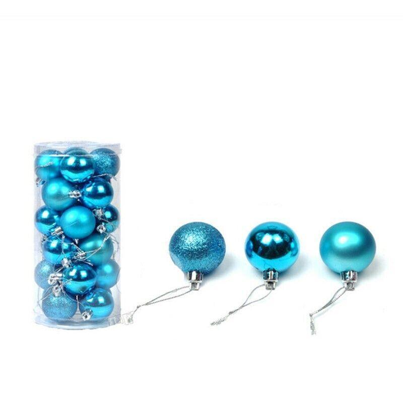 Christmas Decorations: 24Pcs/Pack Christmas Tree Xmas Balls Decorations Baubles Party Wedding Ornament - Dark Blue