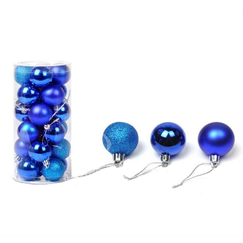 Christmas Decorations: 24Pcs/Pack Christmas Tree Xmas Balls Decorations Baubles Party Wedding Ornament - Dark Blue