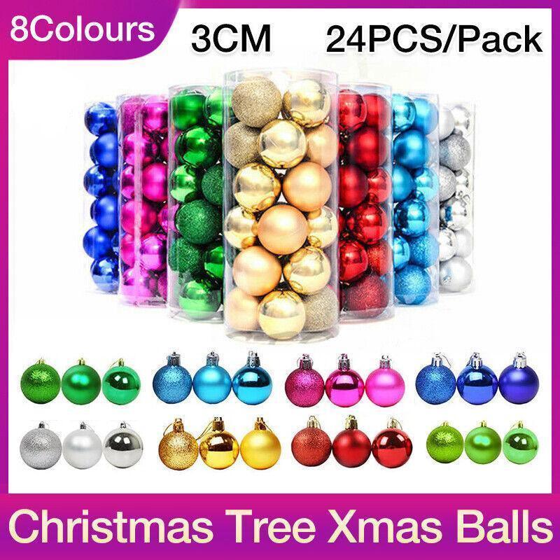 Christmas Decorations: 24Pcs/Pack Christmas Tree Xmas Balls Decorations Baubles Party Wedding Ornament - Fruit Green