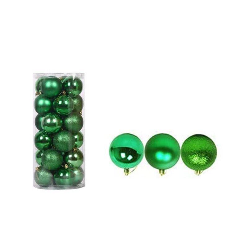 Christmas Decorations: 24Pcs/Pack Christmas Tree Xmas Balls Decorations Baubles Party Wedding Ornament - Fruit Green