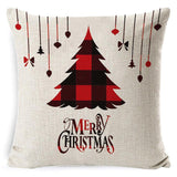 1Pc Christmas Square Cushion Cover Throw Waist Pillow Case Sofa Home Decor - Deer Head