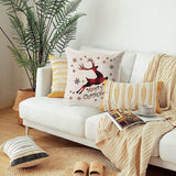 1Pc Christmas Square Cushion Cover Throw Waist Pillow Case Sofa Home Decor - Deer