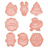 8PCS Christmas Cookie Cutter Set 3D Biscuit Moulds for Baking Fondant Pastry