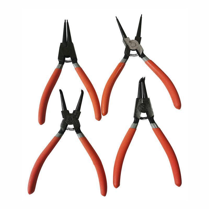Hand Tools: 4 Pcs 7inch Circlip Plier Snap Ring Pliers Heavy Duty External Internal With Pouch
