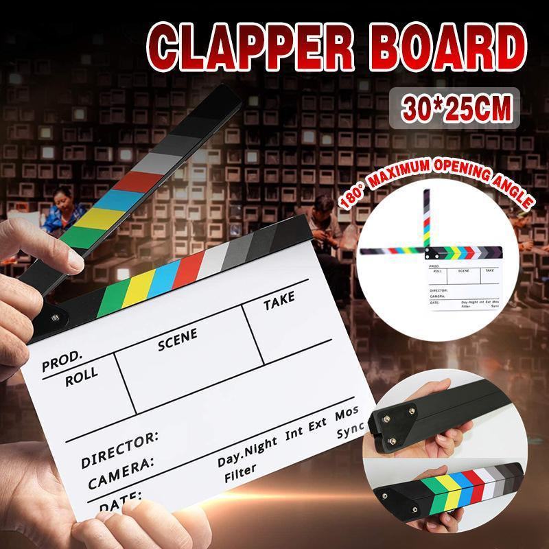 Arts & Crafts: Acrylic Clapboard Dry Erase Director Film Movie Action Clapper Clap Board Slate
