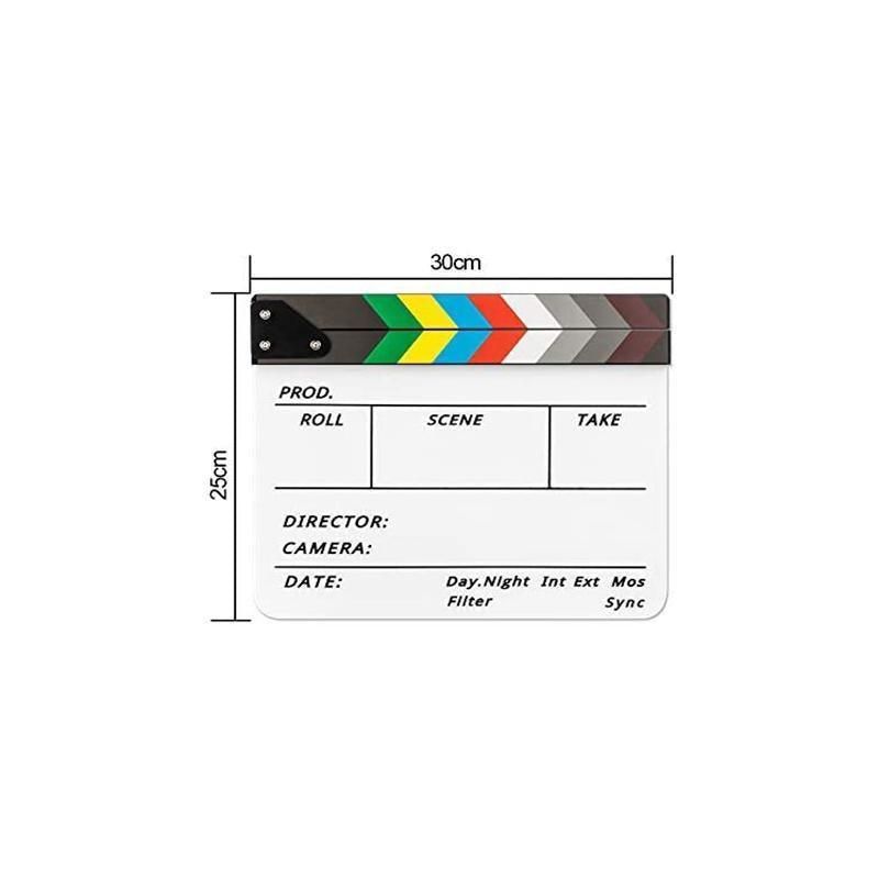 Arts & Crafts: Acrylic Clapboard Dry Erase Director Film Movie Action Clapper Clap Board Slate
