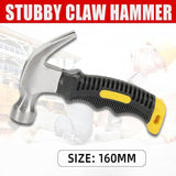 Hammers: Stubby Claw Hammer Drop Forged Steel All Purpose Rubber Grip 8Oz Small Area