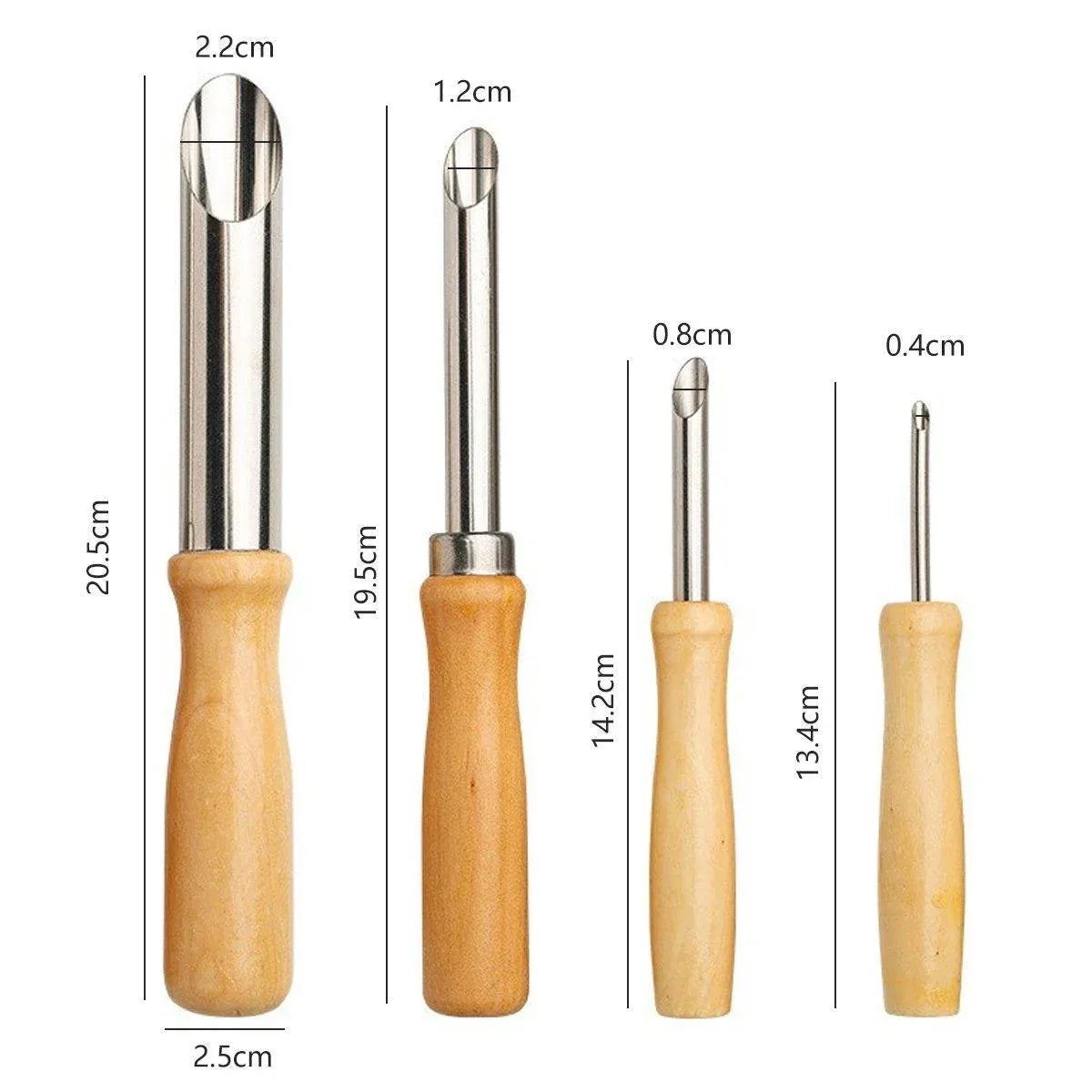Clay Hole Cutter Tool Set 4 Pieces for Pottery and Polymer Clay