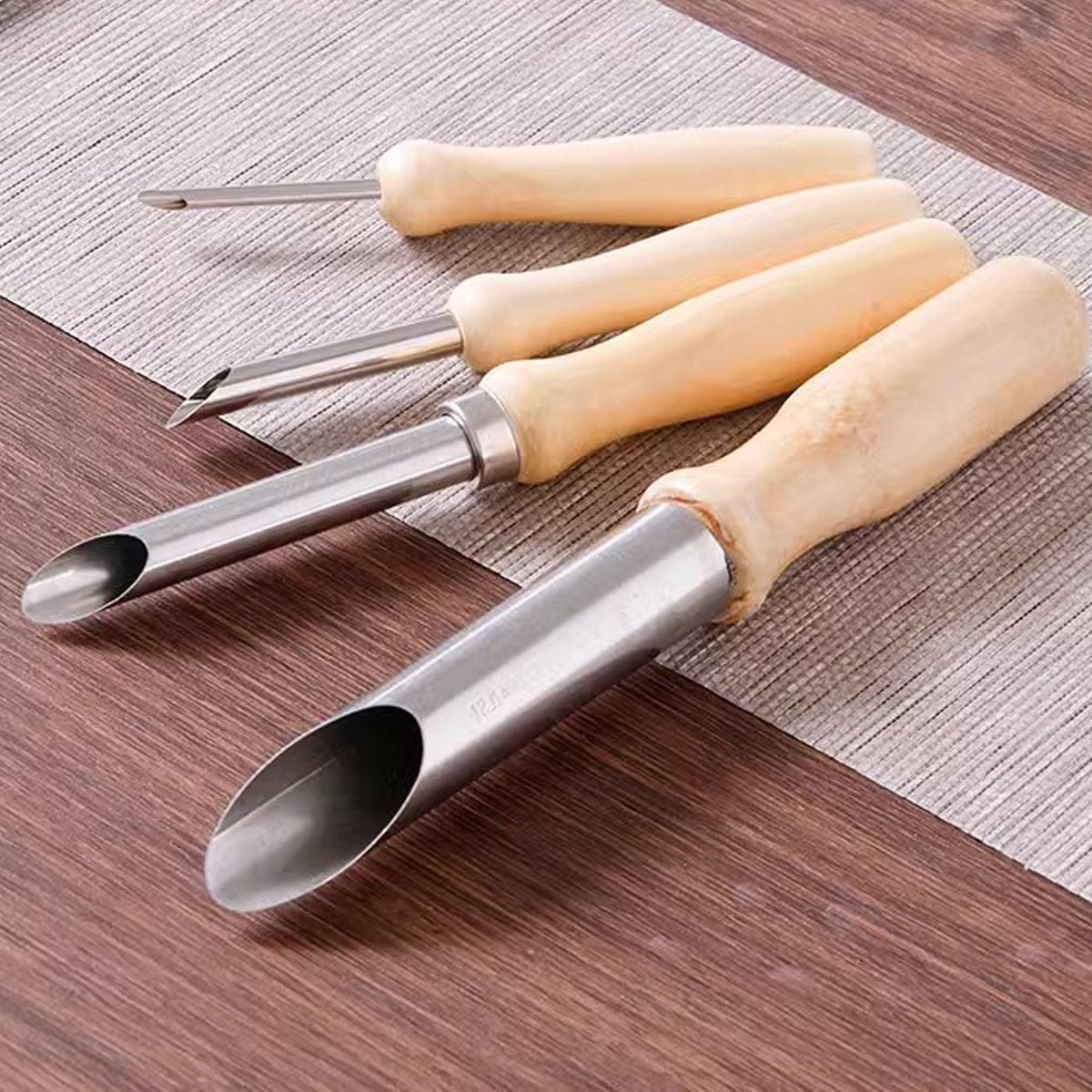 Clay Hole Cutter Tool Set 4 Pieces for Pottery and Polymer Clay