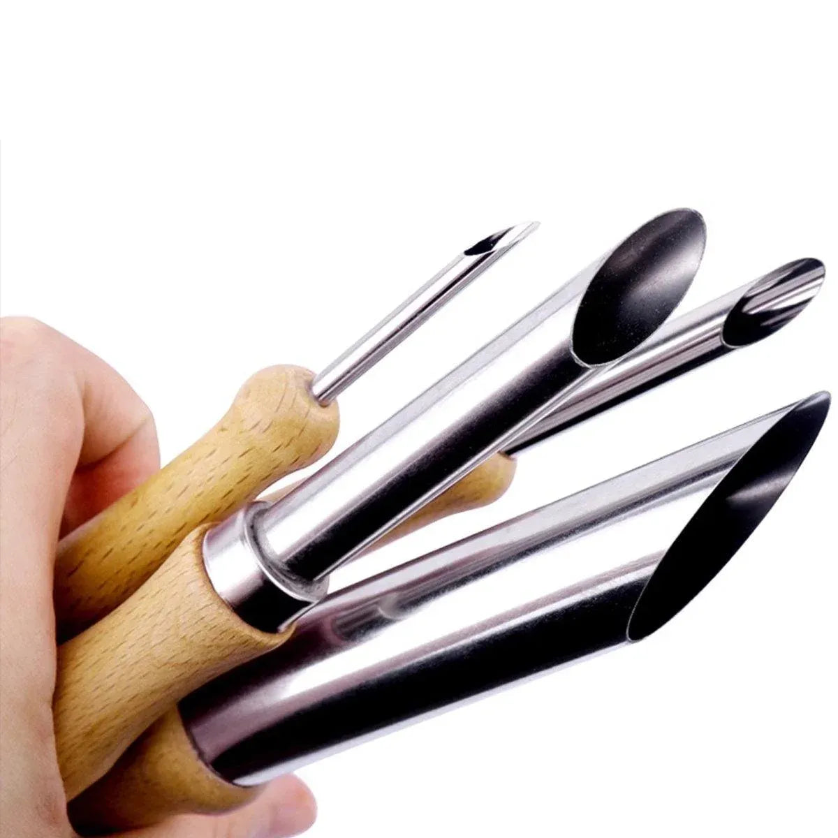 Clay Hole Cutter Tool Set 4 Pieces for Pottery and Polymer Clay