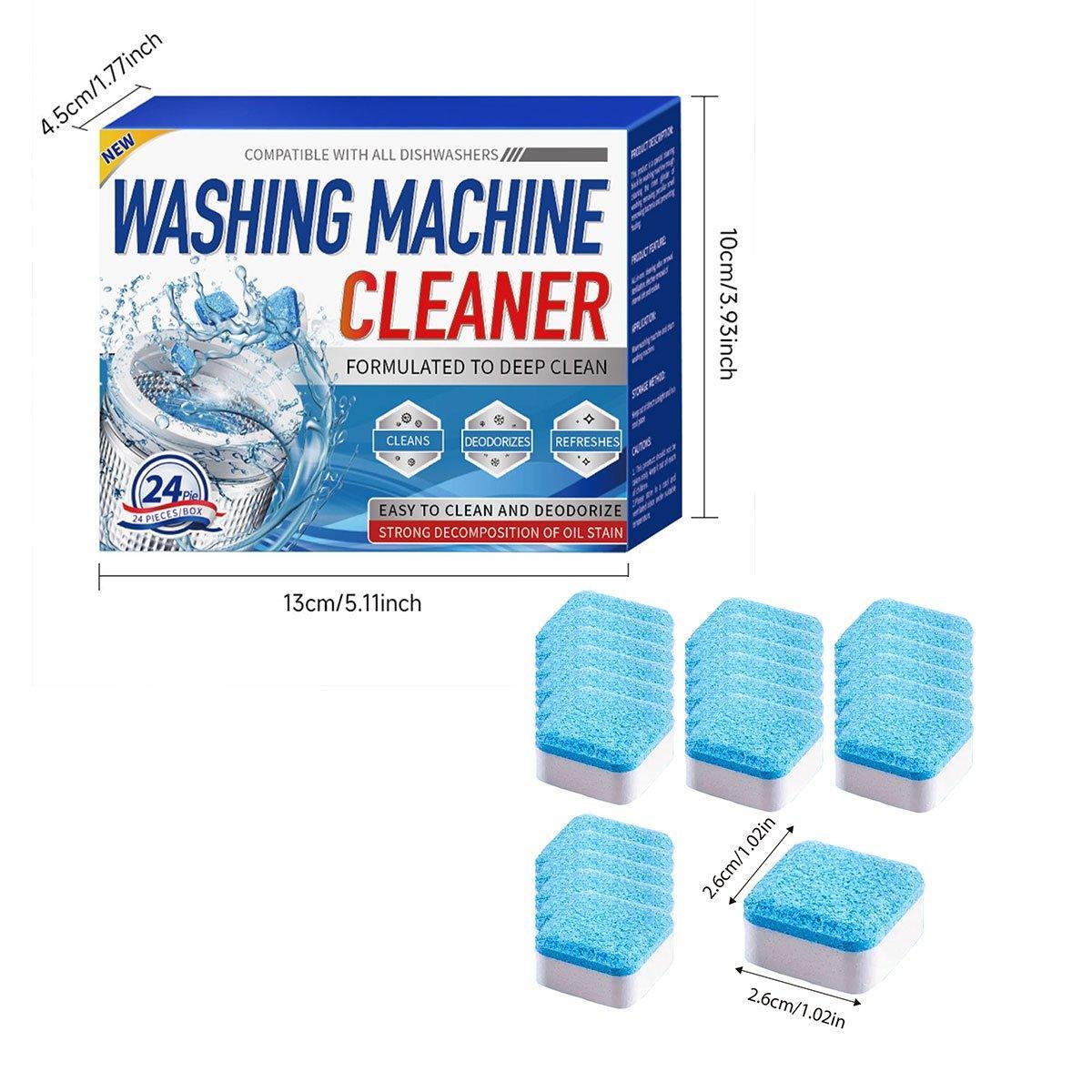 Laundry Cleaning Supplies: 24PCS Washing Machine Cleaner Tablets Disinfectant Effervescent Stain Remover