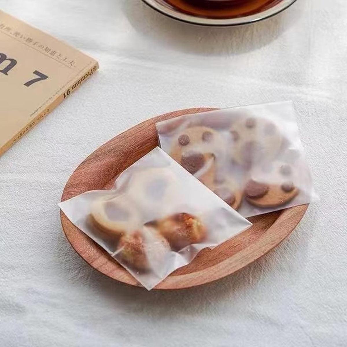 100X Translucent Plastic Candy Packaging Bags Self Adhesive Cookie Biscuit Bags - 10*15