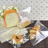 100X Translucent Plastic Candy Packaging Bags Self Adhesive Cookie Biscuit Bags - 14*14