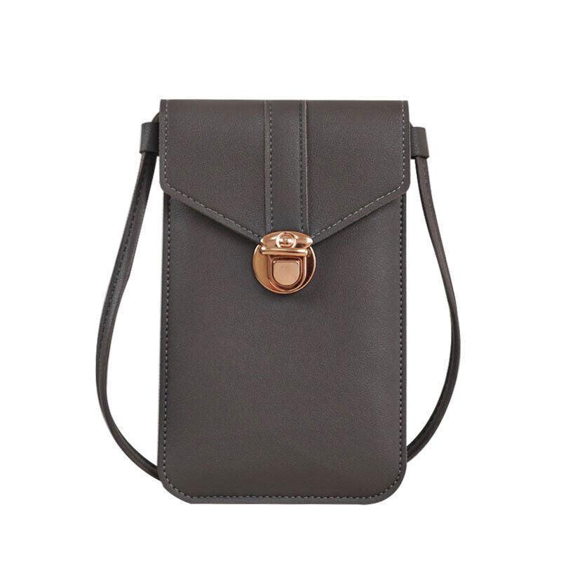 Women's Handbags: Touch Screen Crossbody Phone Bag with Clear Window PU Leather Wallet Purse - Black