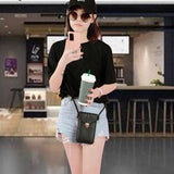 Women's Handbags: Touch Screen Crossbody Phone Bag with Clear Window PU Leather Wallet Purse - Red