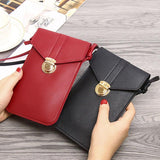 Women's Handbags: Touch Screen Crossbody Phone Bag with Clear Window PU Leather Wallet Purse - Red