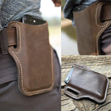 Phone Cases & Screen Protectors: Leather Phone Holster Pouch Belt Clip Loop Waist Bag Cover Case for Men - Brown