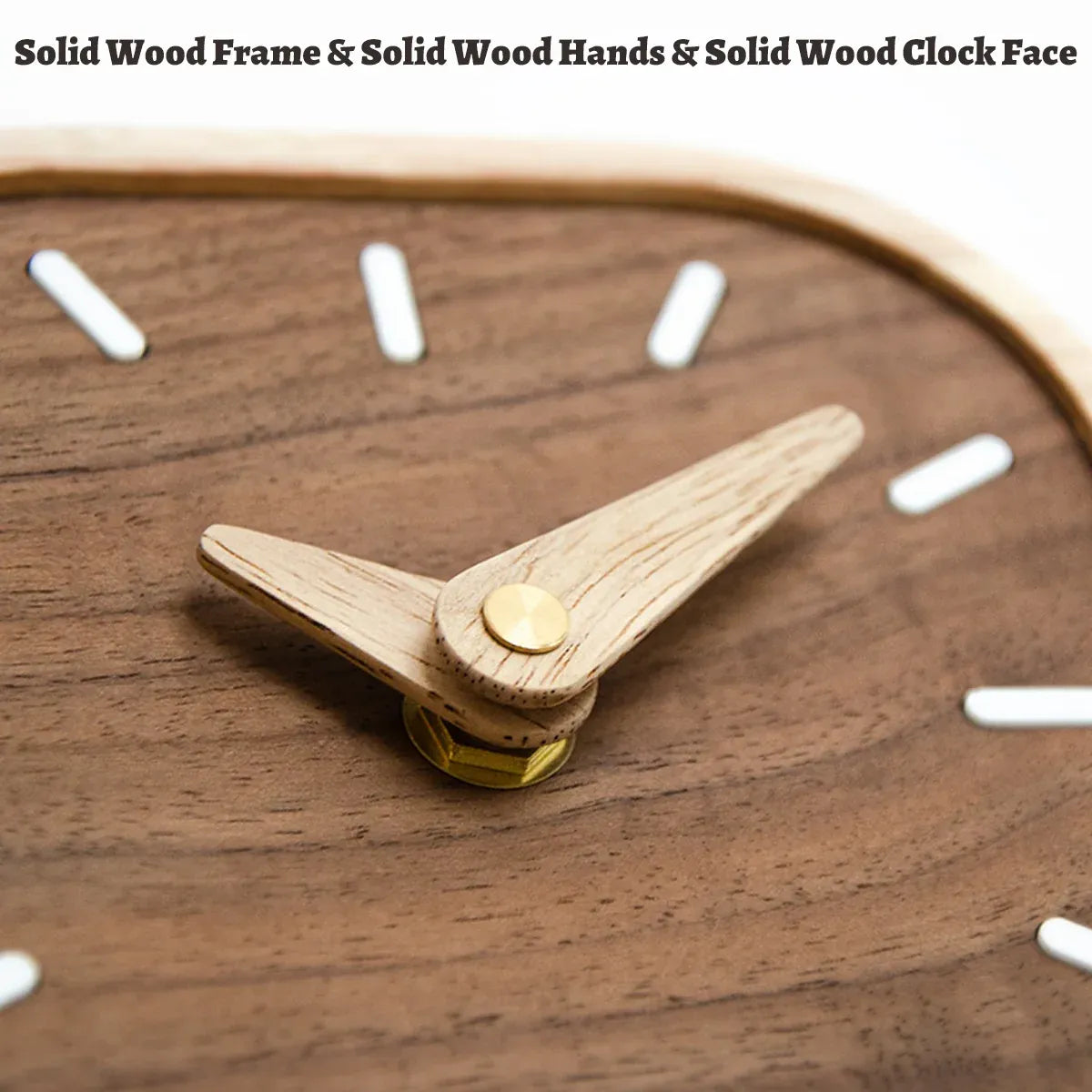 Quiet Running Solid Black Walnut Wood Desk Clock Small Table Clock Home Decor