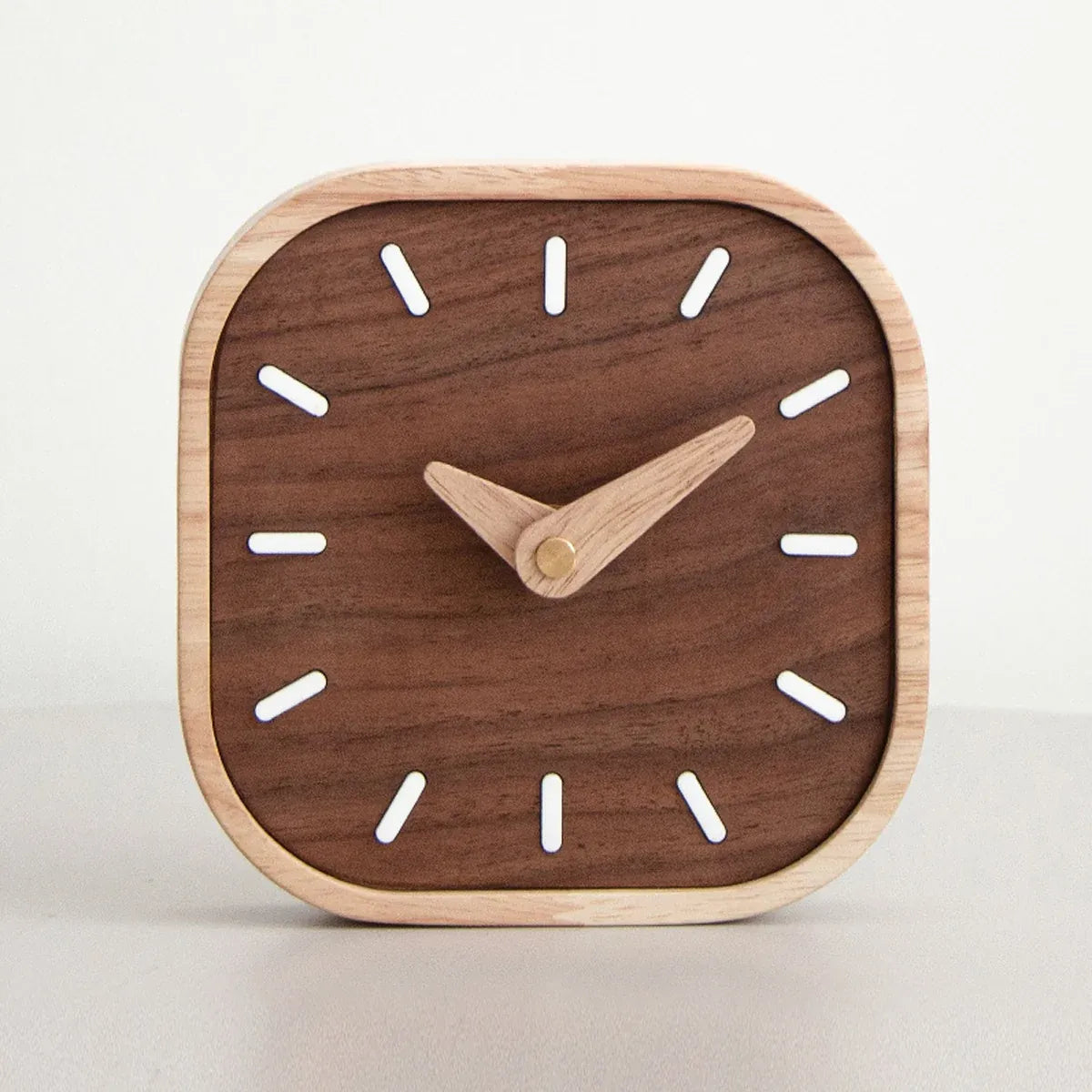 Quiet Running Solid Black Walnut Wood Desk Clock Small Table Clock Home Decor
