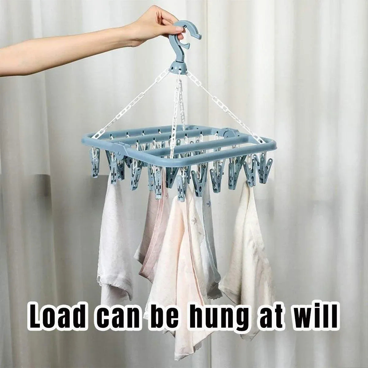 3-Piece Multi-Clip Clothes Drying Rack Pack, Blue, Green and Pink