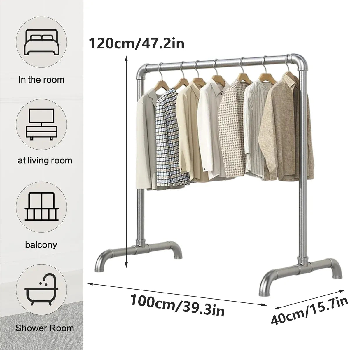 Simple Floor-Standing Single-Pole Clothes Drying Rack Portable Stable Structure