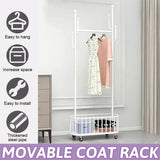 Clothing & Wardrobe Storage: Clothes Hanger Stand Model Floor Standing Room Rack Movable Coat Rack Organizer