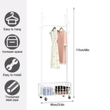 Clothing & Wardrobe Storage: Clothes Hanger Stand Model Floor Standing Room Rack Movable Coat Rack Organizer
