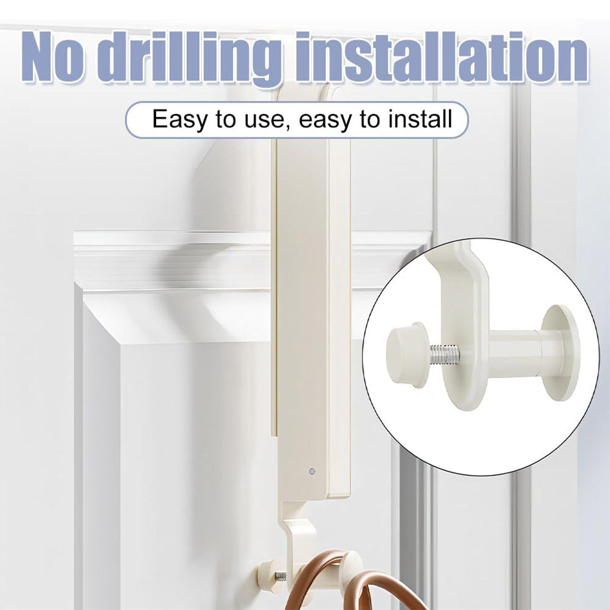 Bathroom Cabinets, Cupboards & Storage: Folding Behind the Door Hook Hanger Clothes Hat Hanger Wall Mounted Organizer - Grey