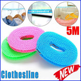 Food Dehydrators: Portable 5M Travel Clothes Line Washing Rope Non Slip Airer Laundry Clothesline - Green