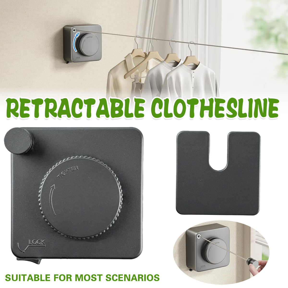 Drying Racks & Hangers: Invisible Wall Mounted Clothesline for Hotel Bathroom Sunbed Laundry Drying Rope