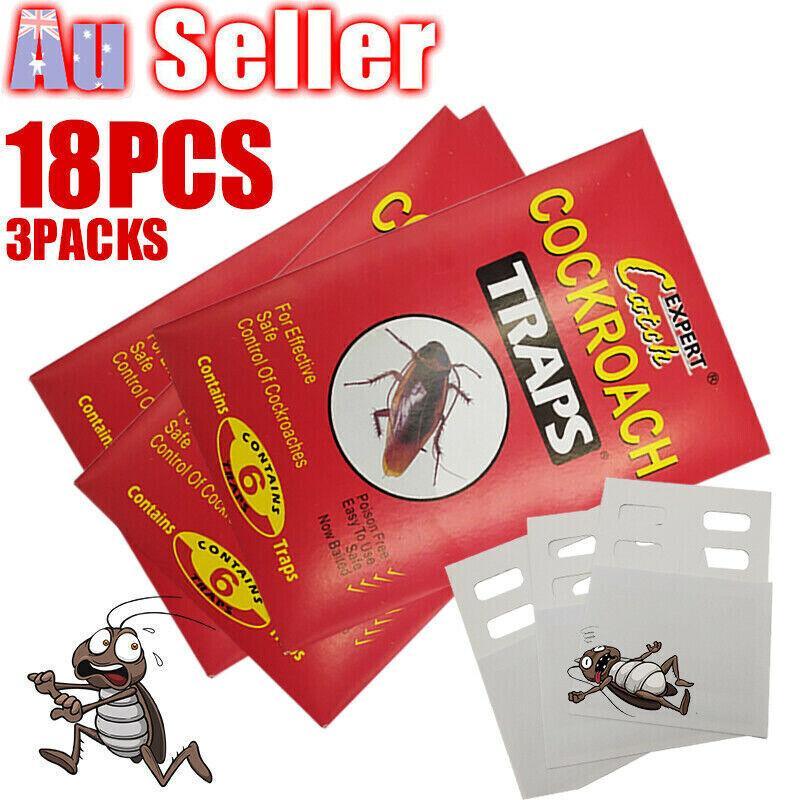 Outdoor Lights: 18Pcs /3 Pack Cockroach Bait Sticky Glue Cockroaches Insect Bug Pest Au