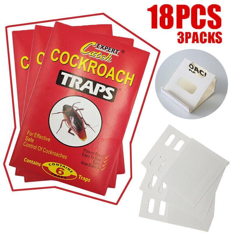 Outdoor Lights: 18Pcs /3 Pack Cockroach Bait Sticky Glue Cockroaches Insect Bug Pest Au