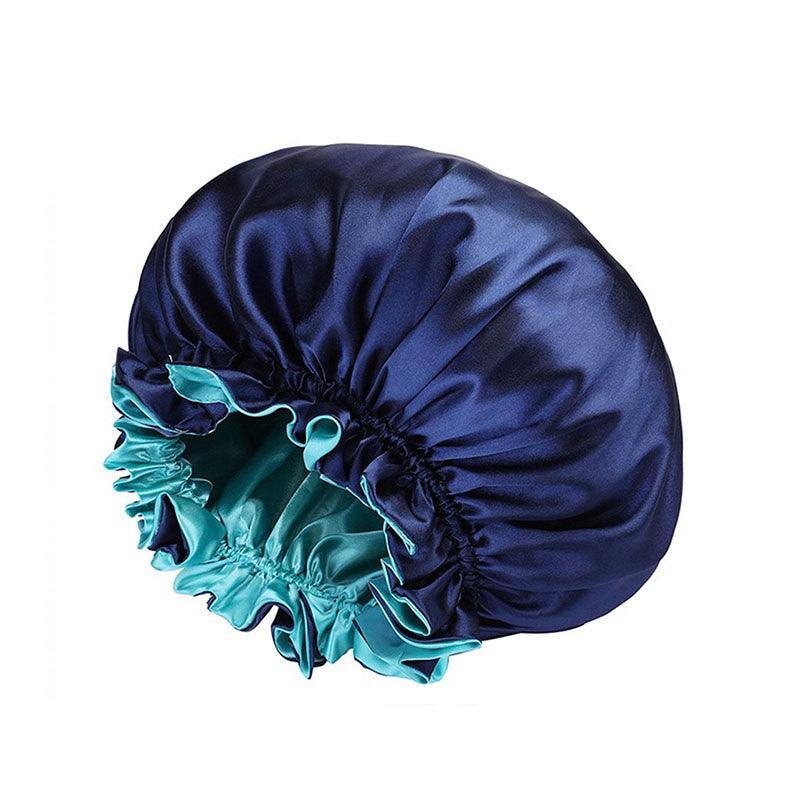 Women's Sleepwear: Womens Satin Sleep Cap Bonnet Elastic Wide Band Hair Sleeping Hat - Red