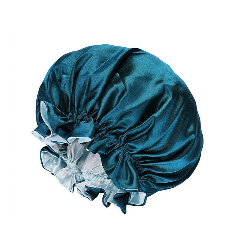 Women's Sleepwear: Womens Satin Sleep Cap Bonnet Elastic Wide Band Hair Sleeping Hat - Red
